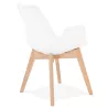 Chaise design scandinave avec accoudoirs KALLY pieds bois couleur naturelle (blanc) à associer à Chaises De Jardin Résistantes A