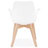 Scandinavian design chair with KALLY feet feet natural-colored wood (white) to associate with Weatherproof Garden Chairs