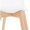 Chaise design scandinave avec accoudoirs KALLY pieds bois couleur naturelle (blanc) à associer à Chaises Contemporaines En Cuir