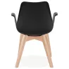 Chaise design scandinave avec accoudoirs KALLY pieds bois couleur naturelle (noir) à associer à Chaises Confortables Pour Bureau