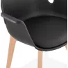 Chaise design scandinave avec accoudoirs KALLY pieds bois couleur naturelle (noir) à associer à Chaises De Cuisine Fonctionnelle