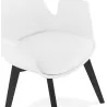 Chaise design scandivave avec accoudoirs KALLY pieds bois couleur noire (blanc)