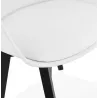 Chaise design scandivave avec accoudoirs KALLY pieds bois couleur noire (blanc)