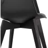 Chaise design scandivave avec accoudoirs KALLY pieds bois couleur noire (noir)