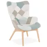 LOTUS skandinavisches Design Patchwork Stuhl (blau, grau, beige) mit assoziieren Skandinavische Sessel mit raffiniertem Design