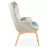 LOTUS Scandinavian design patchwork chair (blue, grey, beige) to associate with Industrial Armchairs In Metal And Wood