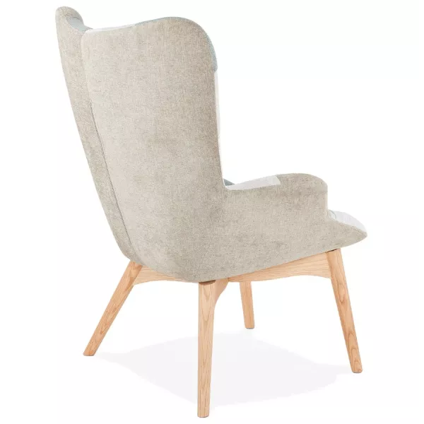 Fauteuil patchwork design scandinave LOTUS (bleu, gris, beige) à associer à Fauteuils De Cuisine Fonctionnelles Et Stylées