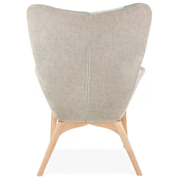 Silla de parchede de diseño escandinavo LOTUS (azul, gris, beige) asociarse con Sillones de ratán para un estilo natural