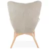 LOTUS Scandinavian design patchwork chair (blue, grey, beige) to associate with Armchairs With Armrests For More Comfort