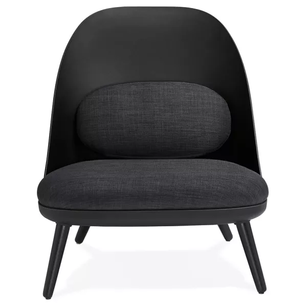 Fauteuil lounge design scandinave AGAVE (gris foncé, noir)