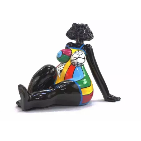 Statua scultura decorativa disegno WOMAN EXOTIC ASSISE in resina H38 cm (Multicolore) associarsi a Comodi oggetti decorativi per