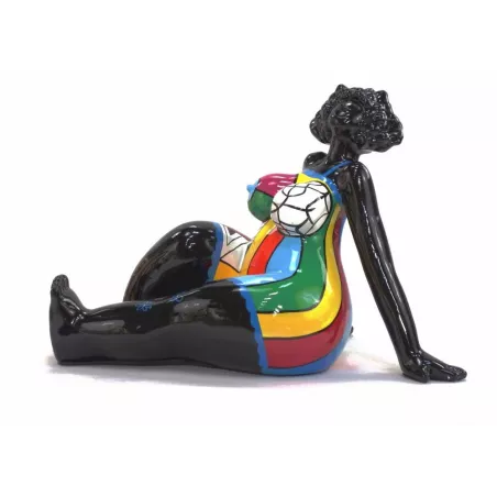 Statua scultura decorativa disegno WOMAN EXOTIC ASSISE in resina H38 cm (Multicolore) associarsi a Oggetti decorativi moderni pe