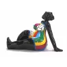 Statua scultura decorativa disegno WOMAN EXOTIC ASSISE in resina H38 cm (Multicolore) associarsi a Oggetti decorativi moderni pe