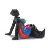 Statua scultura decorativa disegno WOMAN EXOTIC ASSISE in resina H38 cm (Multicolore) associarsi a Oggetti decorativi impilabili