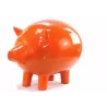 Statue decorative sculpture design COCHON in resin H65 cm (Orange)