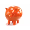 Statue dekorative Skulptur Design COCHON in Harz H65 cm (Orange)