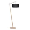 Lampe sur pied en bambou et abat-jour lin écologique ANDES (naturel, noir)