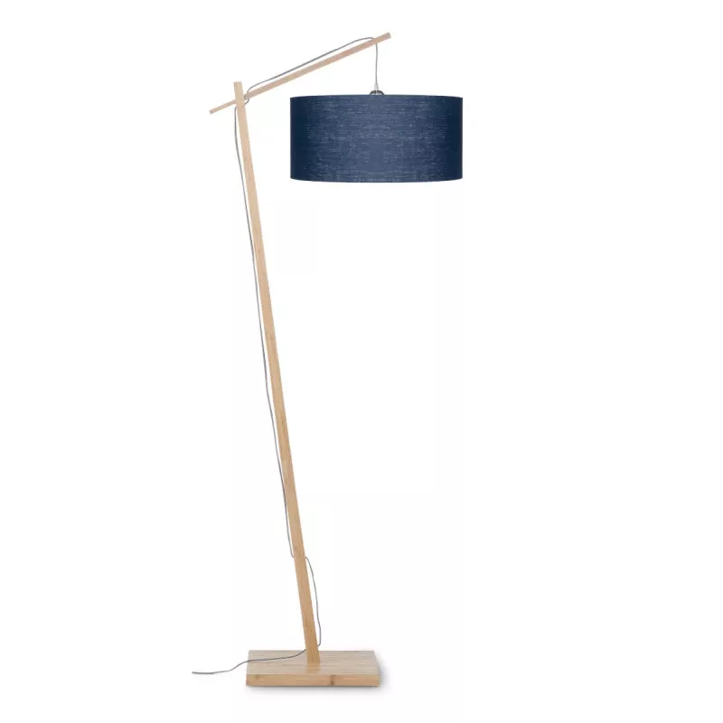 ANDES green linen lamp (natural, blue jeans) to associate with Vintage Floor Lamps For A Retro Touch