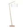 Lampe sur pied en bambou et abat-jour lin écologique ANDES (naturel, blanc) à associer à Lampes Sur Pied En Bois Massif De Haute