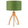 Lampe de table en bambou et abat-jour lin écologique ANNAPURNA (naturel, vert foncé)