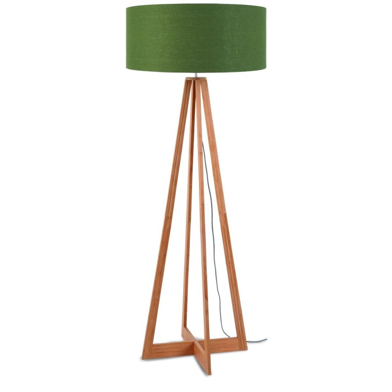 EverEST green standing lamp and green linen lampshade (natural, dark green) to associate with Functional And Stylish Kitchen Flo