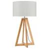 Lampe de table en bambou et abat-jour lin écologique EVEREST (naturel, lin clair)