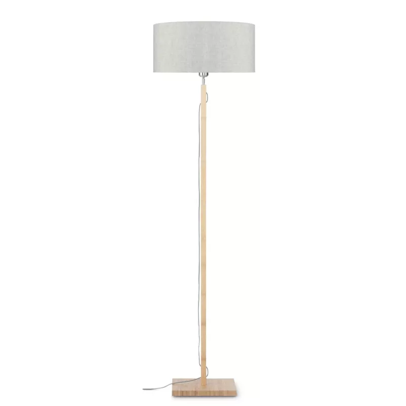 Bamboo standing lamp and FUJI eco-friendly linen lampshade (natural, light linen) to associate with Scandinavian Floor Lamps Wit