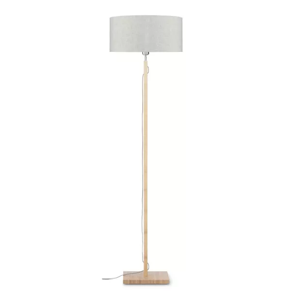 Lampe sur pied en bambou et abat-jour lin écologique FUJI (naturel, lin clair) à associer à Lampes Sur Pied De Jardin Résistante