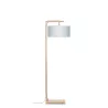 Lampe sur pied en bambou et abat-jour lin écologique HIMALAYA (naturel, gris clair)