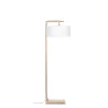 Lampe sur pied en bambou et abat-jour lin écologique HIMALAYA (naturel, blanc)