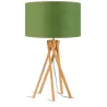 Lampe de table en bambou et abat-jour lin écologique KILIMANJARO (naturel, vert foncé)