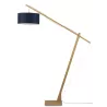 Lampe sur pied en bambou et abat-jour lin écologique MONTBLANC (naturel, bleu jeans)