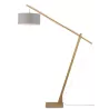 Lampe sur pied en bambou et abat-jour lin écologique MONTBLANC (naturel, gris clair)