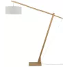 Lampe sur pied en bambou et abat-jour lin écologique MONTBLANC (naturel, lin clair)