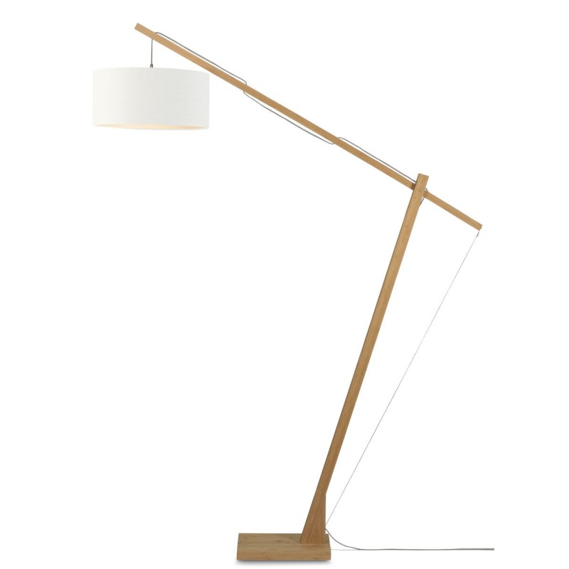 Bamboo standing lamp and MONTBLANC eco-friendly linen lampshade (natural, white) to associate with Scandinavian Floor Lamps With