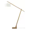 Lampe sur pied en bambou et abat-jour lin écologique MONTBLANC (naturel, blanc) à associer à Lampes Sur Pied En Rotin Pour Un St