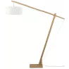 Lampe sur pied en bambou et abat-jour lin écologique MONTBLANC (naturel, blanc) à associer à Lampes Sur Pied Vintage Pour Une To