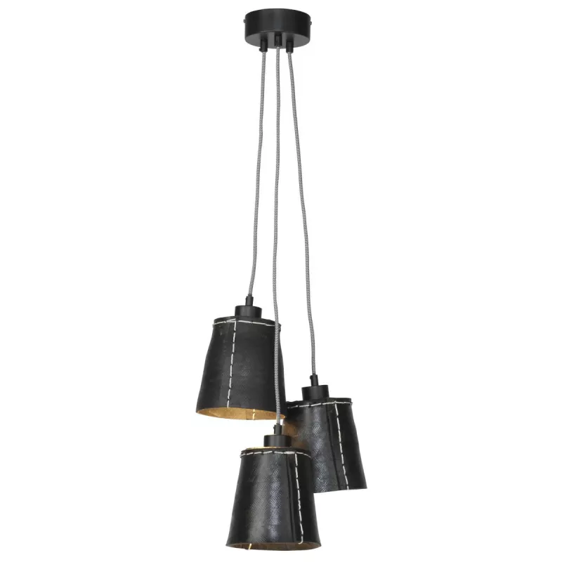 Lampe à suspension en pneu recyclé AMAZON SMALL 3 abat-jours (noir)