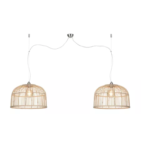 Lampe à suspension en bambou BORNEO XL 2 abat-jours (naturel)