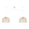 Lampe à suspension en bambou BORNEO XL 2 abat-jours (naturel)