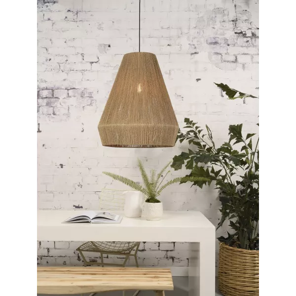 IGUAZU XL jute suspension lamp (50 cm) (natural) to associate with Practical and Robust Folding Hanging Lamps