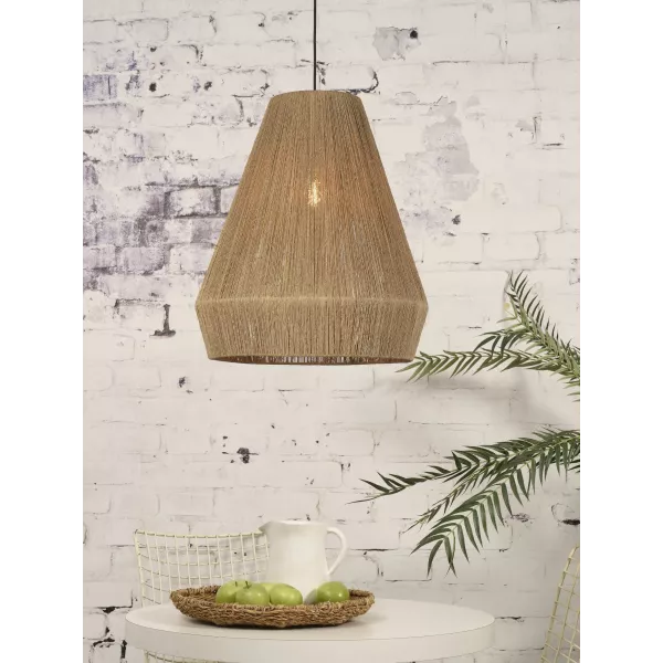 Lampada a sospensione iuta IGUA-U XL (50 cm) (naturale) associarsi a Lampade a sospensione in legno massello di alta qualità