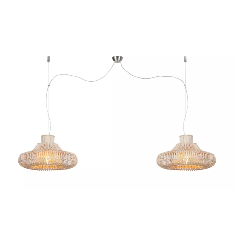 KHALAHARI SMALL 2 lampshade (natural) rattan suspension lamp to associate with Functional And Stylish Kitchen Hanging Lamps