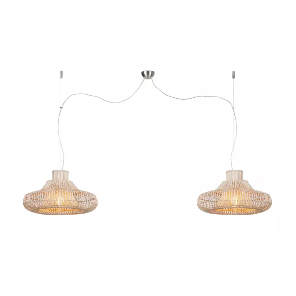 KHALAHARI SMALL 2 lampshade (natural) rattan suspension lamp to associate with Functional And Stylish Kitchen Hanging Lamps