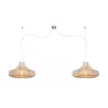 Lampe à suspension en rotin KALAHARI SMALL 2 abat-jours (naturel) à associer à Lampes Suspendues Confortables Pour Bureau