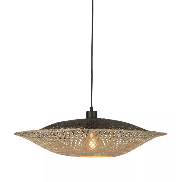 Lampe à suspension en bambou KALIMANTAN SMALL (naturel, noir)