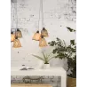 KALIMANTAN bamboo suspension lamp 3 lampshades (natural, black) to associate with Modern Hanging Lamps For A Stylish Interior