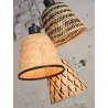 KALIMANTAN bamboo suspension lamp 3 lampshades (natural, black) to associate with Industrial Hanging Lamps In Metal And Wood