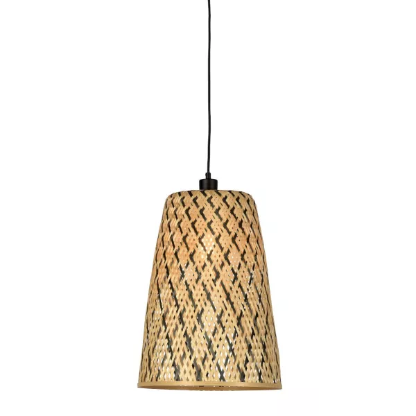 Lampe à suspension en bambou KALIMANTAN H48 (naturel, noir)