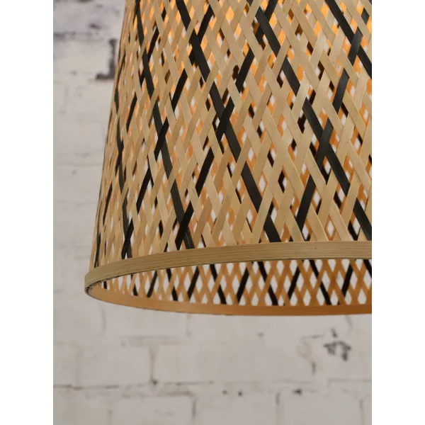 Lampe à suspension en bambou KALIMANTAN H48 (naturel, noir)